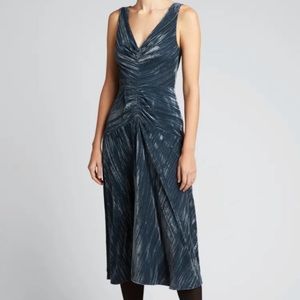 Vince NWT Crushed Velvet Dress Steel Blue 6
